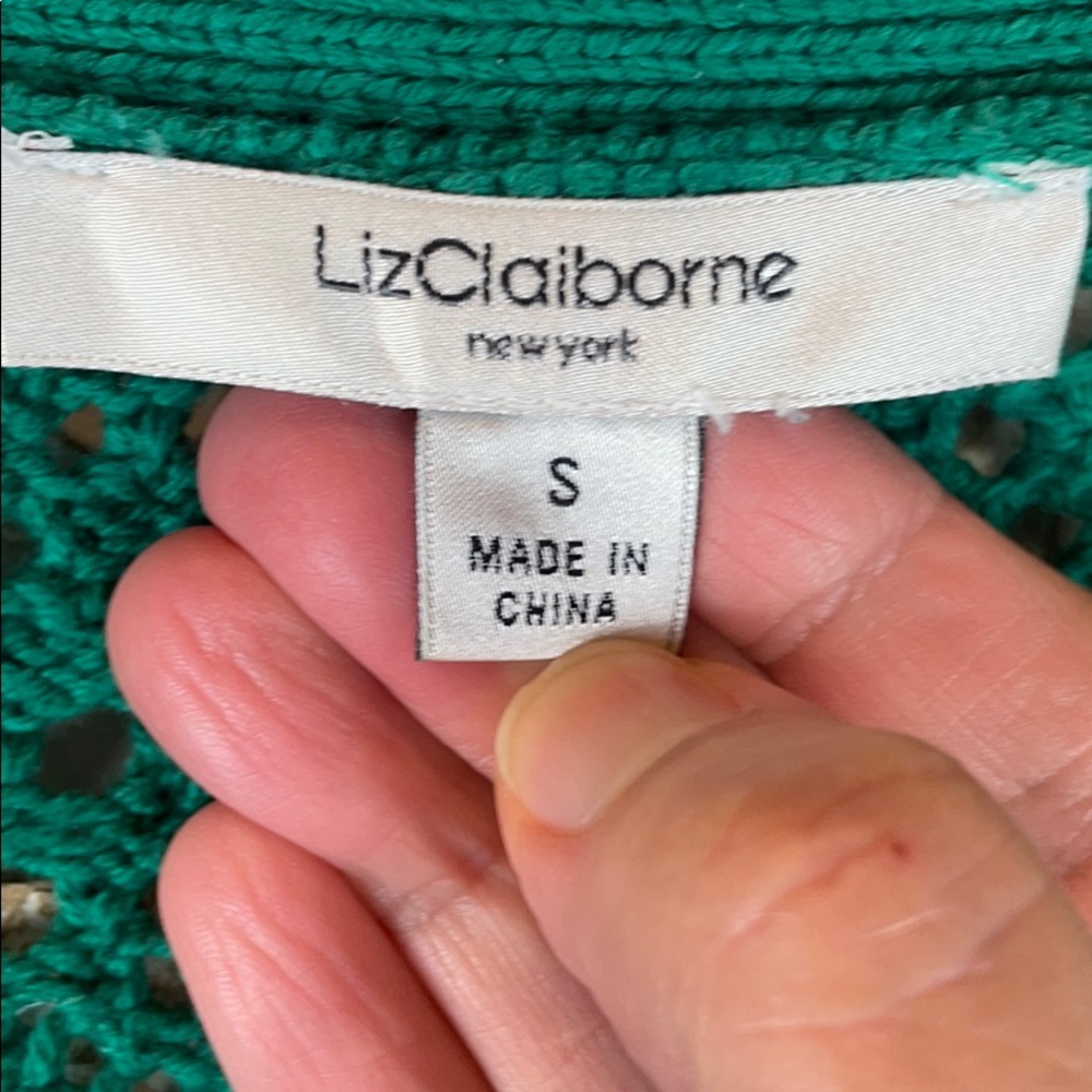 Liz Claiborne Open Weave Button Front Cardigan - image 7